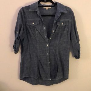 3/4 Sleeve Denim looking Shirt